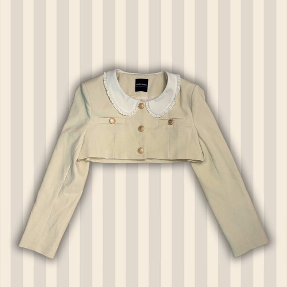 Underpass cropped blazer with contrast collar - Picture 3 of 5